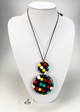 Sobral - Dots "Nº F" Multi Colour Pendant Resin Necklace ( 005357 )