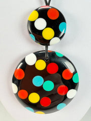 Sobral - Dots "Nº F" Multi Colour Pendant Resin Necklace ( 005357 )