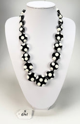 Sobral - Dots "Dots" Black & White Resin Necklace ( 005360 )
