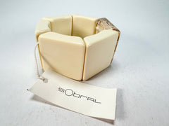 Sobral - Roses "Negra" Marfim Elasticated Resin Bracelet ( 004397 )