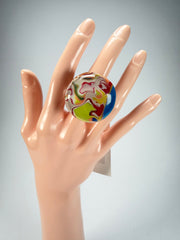 Sobral - Planets "Saturno" Pollock Resin Ring ( 005457 ) - Size UK S / US 9