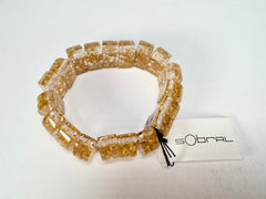 Sobral - Metalique "Small Squares" Elasticated Bracelet ( 003810 )