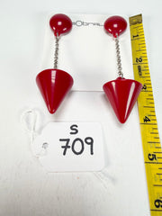 Sobral - Mix 2023 "MD KL" Red Cones Resin Clip On Earrings ( 002886 )