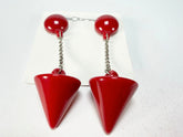 Sobral - Mix 2023 "MD KL" Red Cones Resin Earrings ( 005370 )