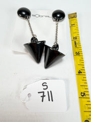 Sobral - Mix 2023 "MD KL" Black Cones Resin Clip On Earrings ( 002886 )