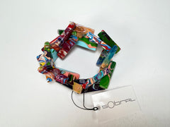 Sobral - Multi-Colour "1WJP" Pollock Elasticated Resin Bracelet ( 003882 )