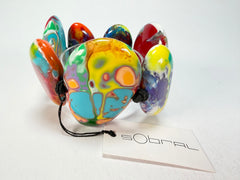 Sobral - Multi-Colour "Wassily" Pollock Elasticated Resin Bracelet ( 003716 )