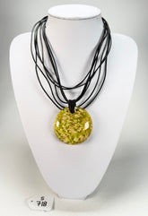 Sobral - Metalique "Venus" Yellow Gold Resin Necklace ( 004271 )