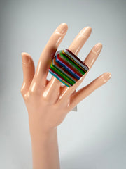 Sobral - Pop Art "Carre" Resin Ring ( 001828 ) - Size UK R / US 9