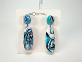 Sobral - Onda Azul "Peahi" Blue Resin Earrings ( 005421 )
