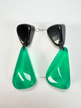 Sobral - Mix 2023 "Cusco" Black & Green Cristal Resin Earrings ( 005410 )