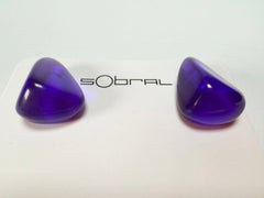 Sobral - Mix 2023 "Pequeno Diamante" Violet Cristal Resin Earrings ( 003600 )