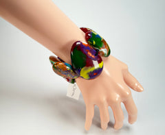 Sobral - Multi-Colour "Wassily" Pollock Elasticated Resin Bracelet ( 003716 )