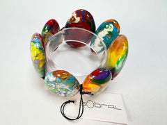 Sobral - Multi-Colour "Wassily" Pollock Elasticated Resin Bracelet ( 003716 )