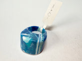 Sobral - Onda Azul "Pat" Blue Resin Ring ( 004857 ) - Size UK O / US 7