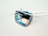 Sobral - Onda Azul "Wave" Blue Resin Ring ( 005325 ) - Size UK P / US 8