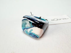 Sobral - Onda Azul "Wave" Blue Resin Ring ( 005325 ) - Size UK P / US 8