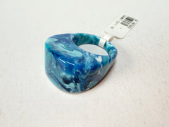 Sobral - Onda Azul "Pat" Blue Resin Ring ( 004857 ) - Size UK Q / US 8