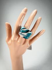 Sobral - Onda Azul "Wave" Blue Resin Ring ( 005325 ) - Size UK S / US 9