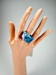 Sobral - Onda Azul "Pat" Blue Resin Ring ( 004857 ) - Size UK S / US 9
