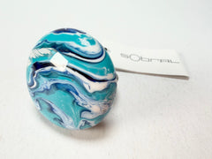 Sobral - Onda Azul "Onda Circle" Blue Resin Ring ( 005324 ) - Size UK T / US 9.5