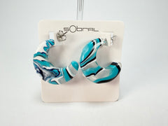 Sobral - Onda Azul "Vibracao" Blue Resin Earrings ( 005419 )