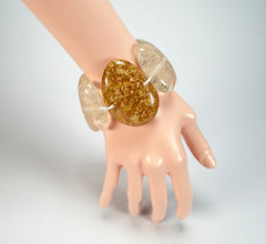Sobral - Sisal x Metalique "Inspiração" Elasticated Resin Bracelet ( 003595 )