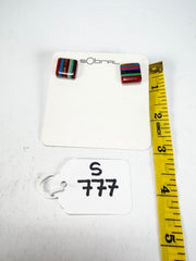 Sobral - Pop Art "Quadradinho" Resin Earrings ( 000074 )