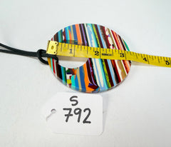 Sobral - Pop Art "Pollock Disc" Resin Necklace ( 004296 )