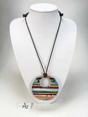 Sobral - Pop Art "Pollock Disc" Resin Necklace ( 004296 )