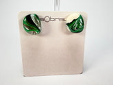 Sobral - Onda Verde "Wave" Green Resin Clip On Earrings ( 005331 )