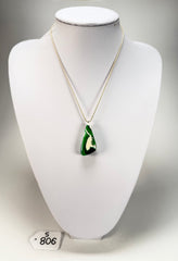 Sobral - Onda Verde "Vague" Resin AG Sliver Necklace ( 005328 )