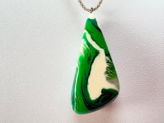 Sobral - Onda Verde "Vague" Resin AG Sliver Necklace ( 005328 )