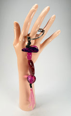 Sobral - Indiana "Cereja" Pink Resin Key Ring / Key Chain ( 000179 )