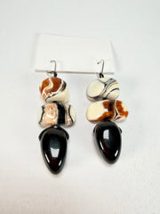 Sobral - Carmelo & Black "Triple Stack" Studio Creation Resin Earrings ( 000000 )