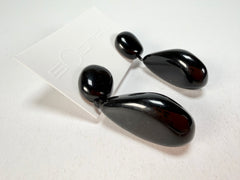 Sobral - Preto "Clave Efeitos" Black Resin Earrings ( 004606 )