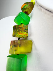 Sobral - Indiana "Citrino" Citrus Green Mix 70cm Resin Necklace ( 000033 )