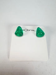 Sobral - Mix 2023 "Pequeno Diamante" Green Cristal Resin Earrings ( 003600 )