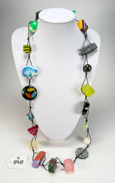 Sobral - Indiana "Aventuras" Mix Multicor 110cm Resin Necklace ( 000038 ) Rare R-Sobral Tagged