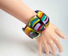 Sobral - Multi-Colour "Rimla" K Elasticated Resin Bracelet ( 004498 )