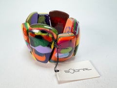 Sobral - Multi-Colour "Rimla" K Elasticated Resin Bracelet ( 004498 )