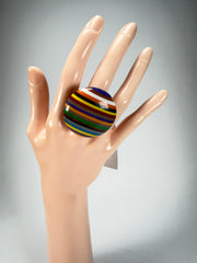 Sobral - Pop Art "Bead Efeitos" Resin Ring ( 004764 ) - Size UK N / US 7