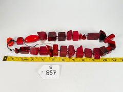 Sobral - Indiana "Vermelho" Red Mix 70cm Resin Necklace ( 000033 )
