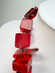 Sobral - Indiana "Vermelho" Red Mix 70cm Resin Necklace ( 000033 )