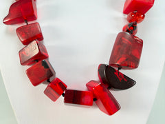 Sobral - Indiana "Vermelho" Red Mix 70cm Resin Necklace ( 000033 )