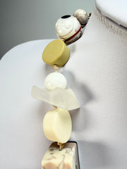 Sobral - Indiana "Marfim" Cream Mix 70cm Resin Necklace ( 000033 )