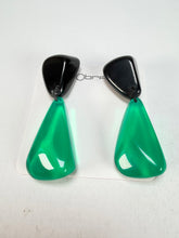 Sobral - Mix 2023 "Cusco" Black & Green Cristal Resin Clip On Earrings ( 001417 )