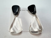 Sobral - Mix 2023 "Cusco" Black & Cristal Resin Clip On Earrings ( 001417 )