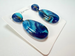 Sobral - Noite Estrelada "Petrolina" Resin Earrings ( 005498 )