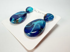 Sobral - Noite Estrelada "Petrolina" Resin Earrings ( 005498 )